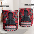Aotearoa Iwi Te ati Awa Laundry Basket Maori Wharenui House Tribal Pattern