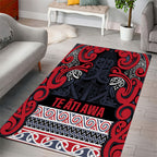 Aotearoa Iwi Te ati Awa Area Rug Maori Wharenui House Tribal Pattern