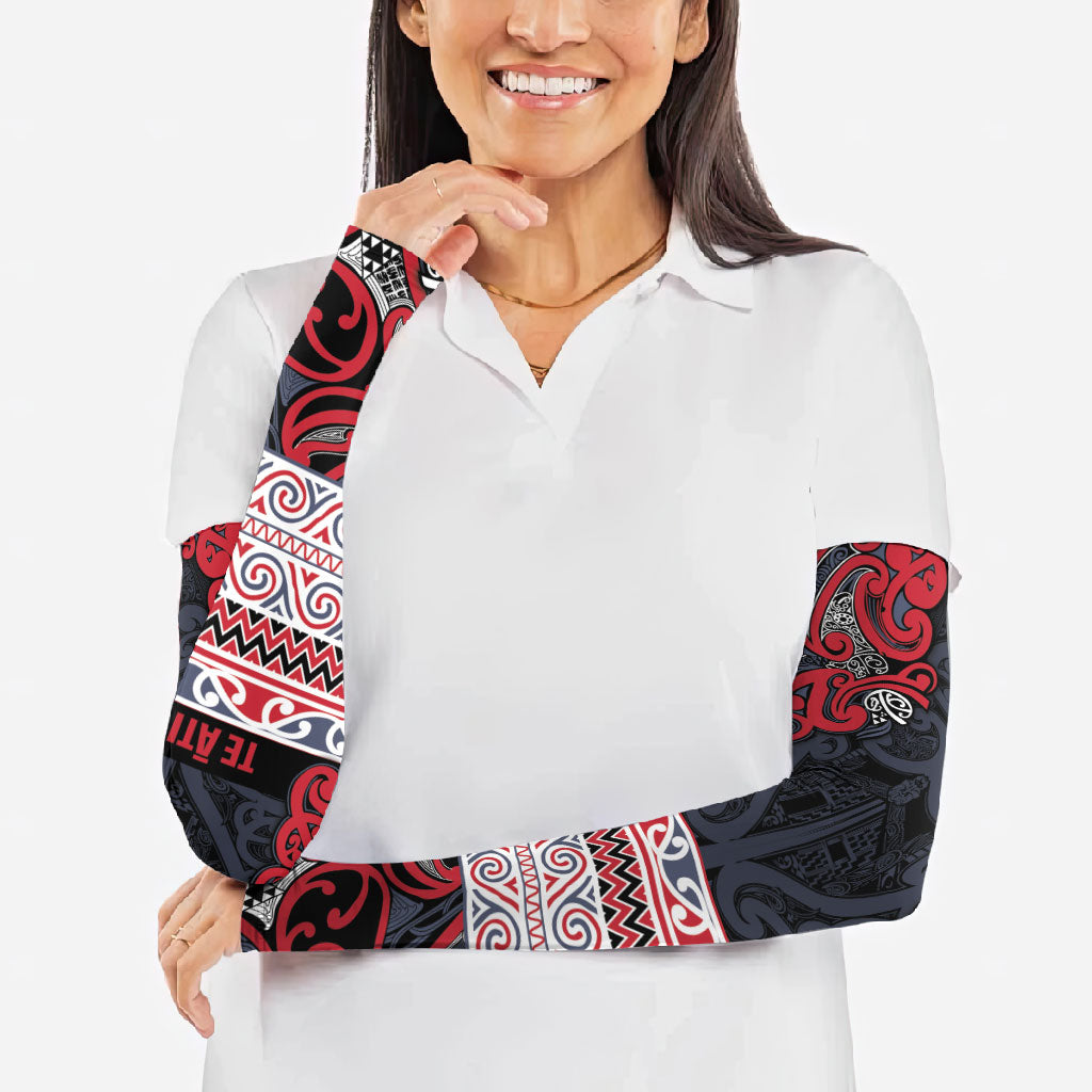 Aotearoa Iwi Te ati Awa Arm Sleeves Maori Wharenui House Tribal Pattern