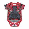 Aotearoa Iwi Te ati Awa Baby Onesie Maori Wharenui House Tribal Pattern