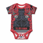 Aotearoa Iwi Te ati Awa Baby Onesie Maori Wharenui House Tribal Pattern