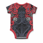 Aotearoa Iwi Te ati Awa Baby Onesie Maori Wharenui House Tribal Pattern