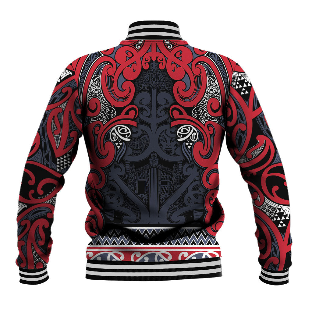 Aotearoa Iwi Te ati Awa Baseball Jacket Maori Wharenui House Tribal Pattern