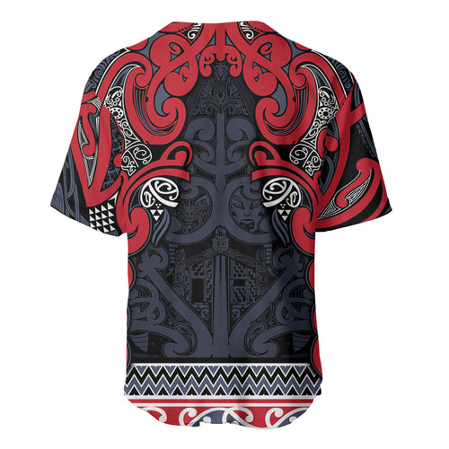 Aotearoa Iwi Te ati Awa Baseball Jersey Maori Wharenui House Tribal Pattern