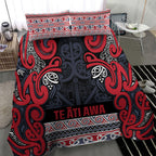 Aotearoa Iwi Te ati Awa Bedding Set Maori Wharenui House Tribal Pattern