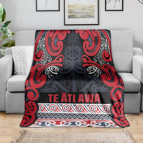 Aotearoa Iwi Te ati Awa Blanket Maori Wharenui House Tribal Pattern