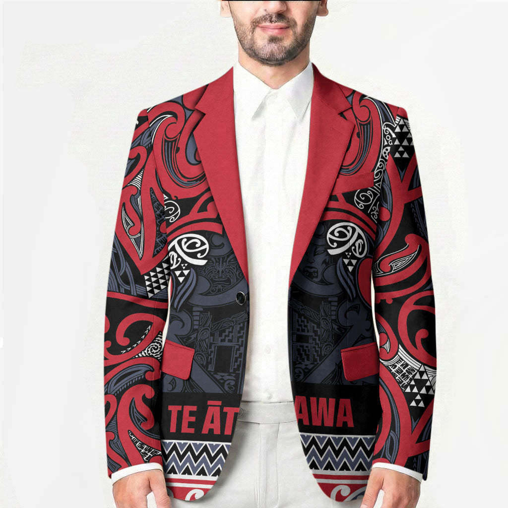 Aotearoa Iwi Te ati Awa Blazer Maori Wharenui House Tribal Pattern