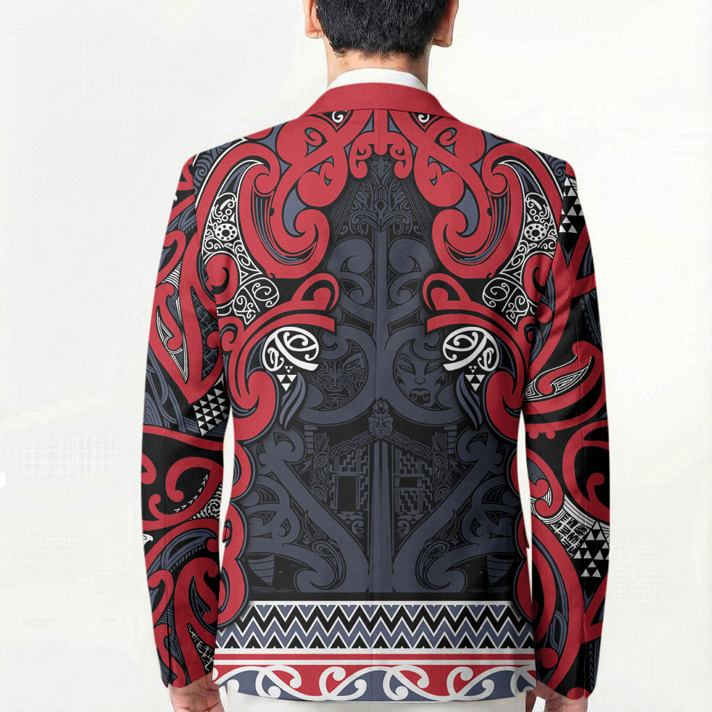 Aotearoa Iwi Te ati Awa Blazer Maori Wharenui House Tribal Pattern