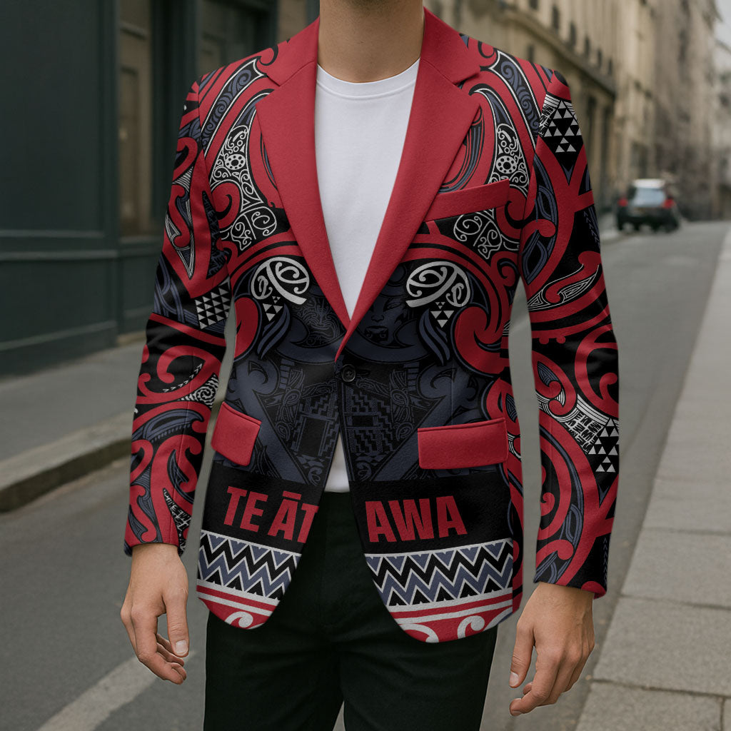 Aotearoa Iwi Te ati Awa Blazer Maori Wharenui House Tribal Pattern