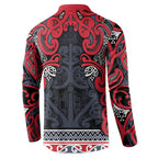 Aotearoa Iwi Te ati Awa Button Sweatshirt Maori Wharenui House Tribal Pattern
