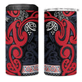 Aotearoa Iwi Te ati Awa 4 in 1 Can Cooler Tumbler Maori Wharenui House Tribal Pattern