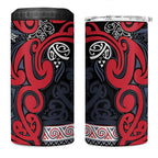 Aotearoa Iwi Te ati Awa 4 in 1 Can Cooler Tumbler Maori Wharenui House Tribal Pattern