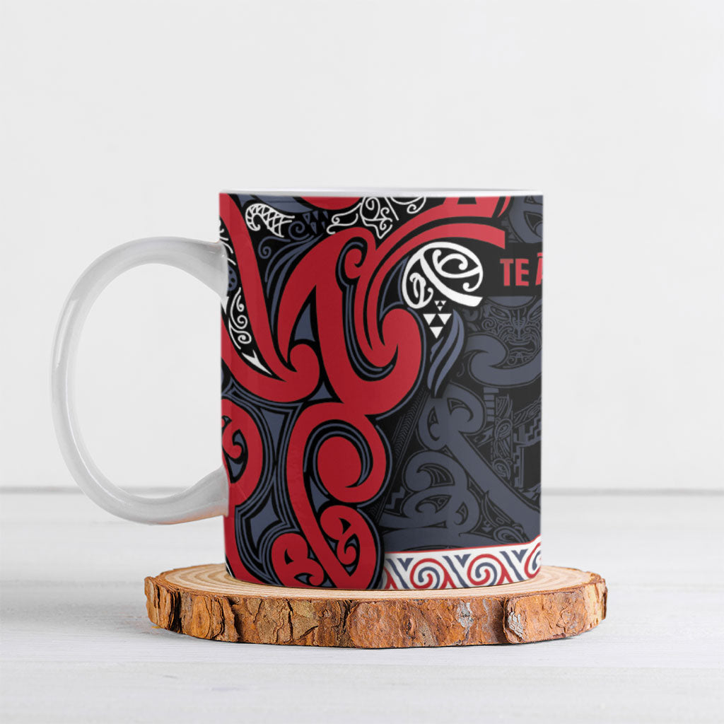 Aotearoa Iwi Te ati Awa Ceramic Mug Maori Wharenui House Tribal Pattern