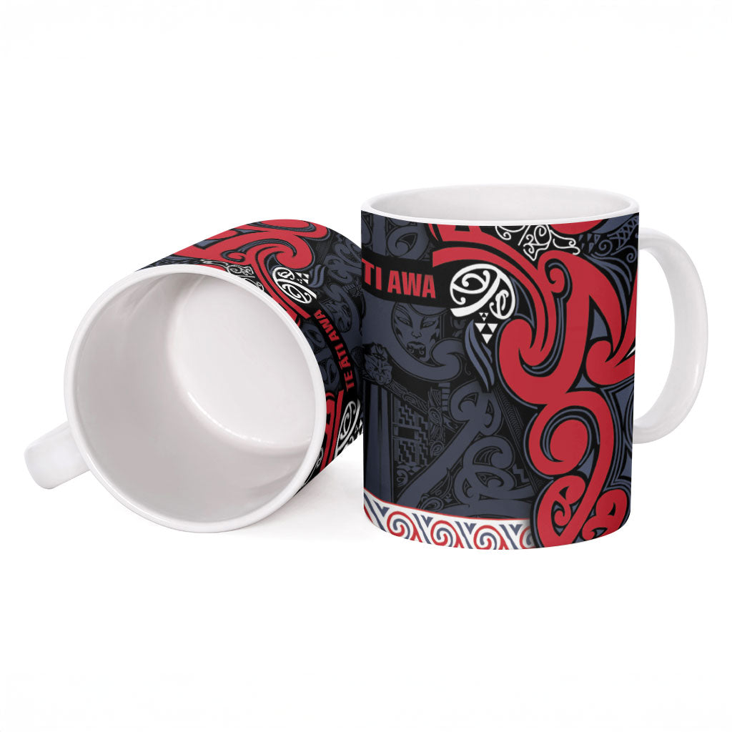 Aotearoa Iwi Te ati Awa Ceramic Mug Maori Wharenui House Tribal Pattern