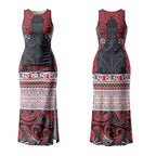 Aotearoa Iwi Te ati Awa Couples Matching Tank Maxi Dress and Hawaiian Shirt Maori Wharenui House Tribal Pattern