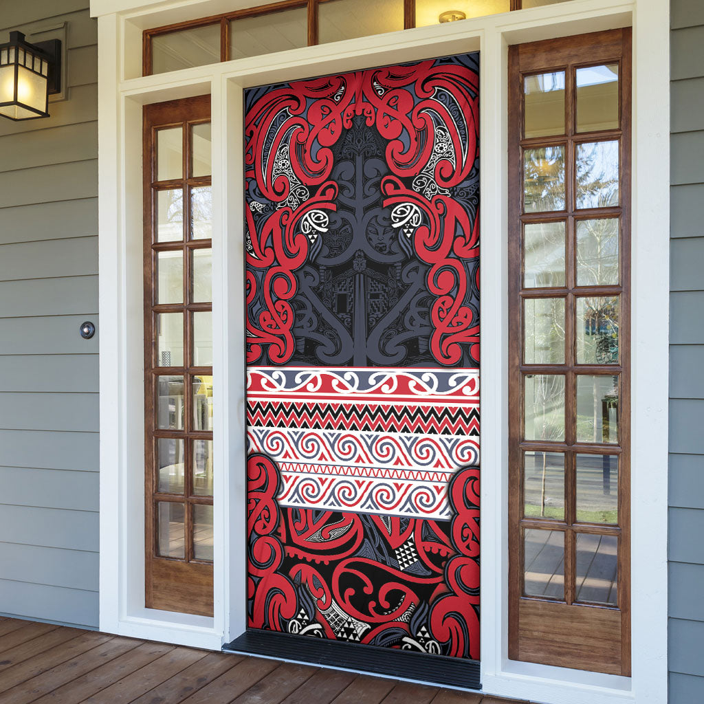 Aotearoa Iwi Te ati Awa Door Cover Maori Wharenui House Tribal Pattern