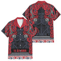 Aotearoa Iwi Te ati Awa Family Matching Off Shoulder Maxi Dress and Hawaiian Shirt Maori Wharenui House Tribal Pattern