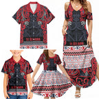 Aotearoa Iwi Te ati Awa Family Matching Summer Maxi Dress and Hawaiian Shirt Maori Wharenui House Tribal Pattern