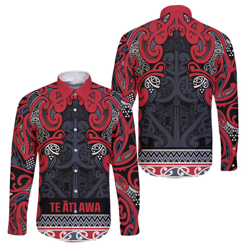 Aotearoa Iwi Te ati Awa Family Matching Summer Maxi Dress and Hawaiian Shirt Maori Wharenui House Tribal Pattern