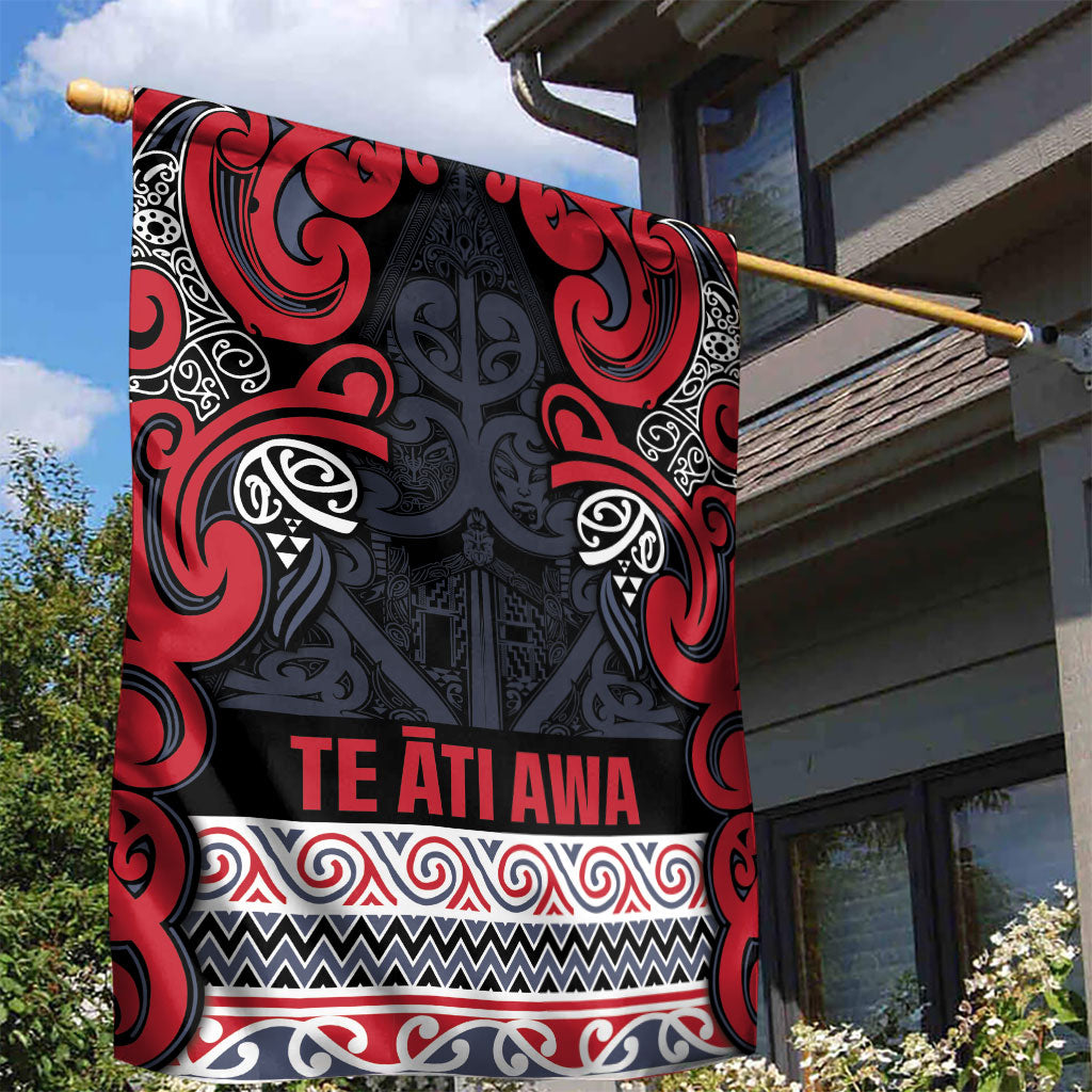 Aotearoa Iwi Te ati Awa Garden Flag Maori Wharenui House Tribal Pattern