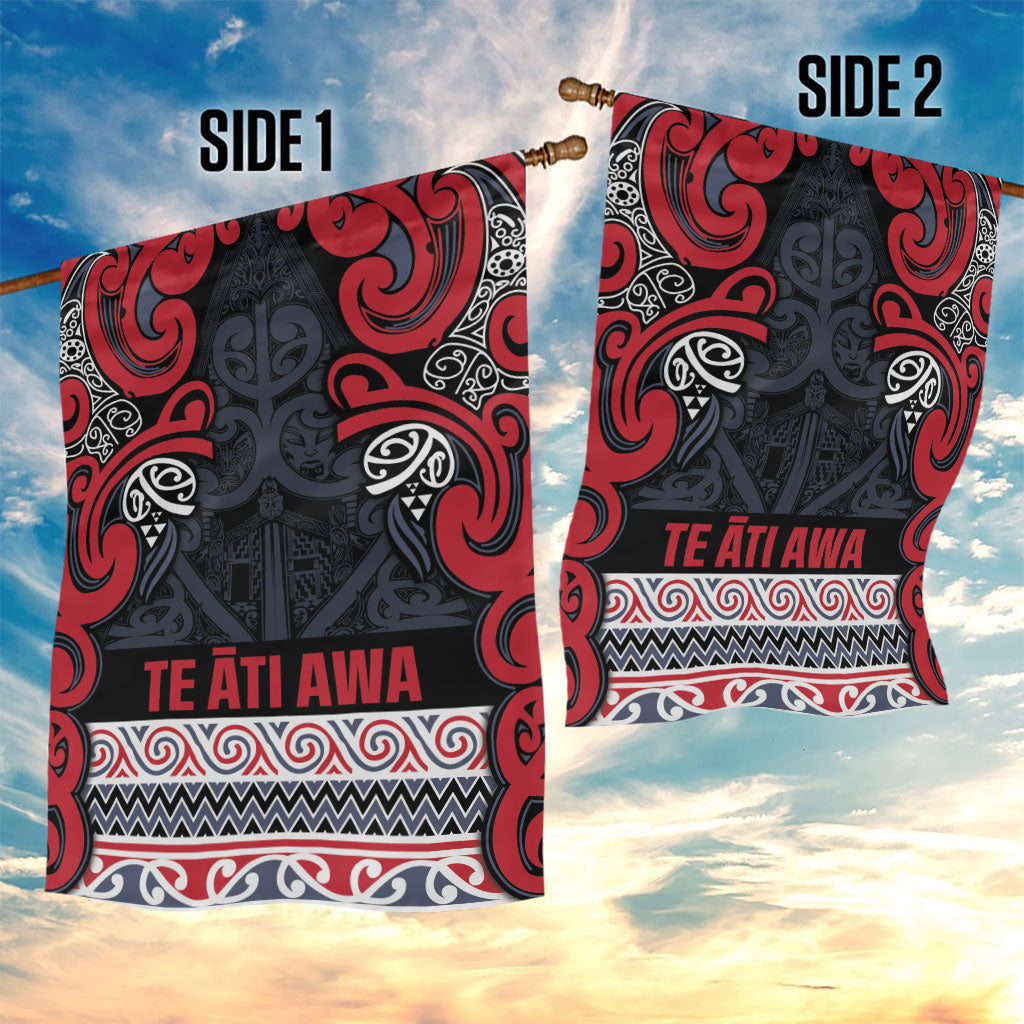 Aotearoa Iwi Te ati Awa Garden Flag Maori Wharenui House Tribal Pattern