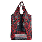 Aotearoa Iwi Te ati Awa Grocery Bag Maori Wharenui House Tribal Pattern