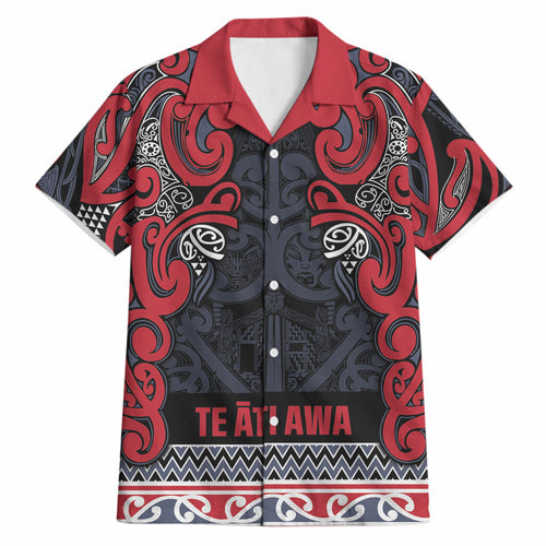 Aotearoa Iwi Te ati Awa Hawaiian Shirt Maori Wharenui House Tribal Pattern