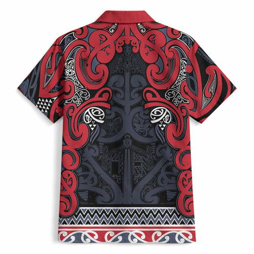 Aotearoa Iwi Te ati Awa Hawaiian Shirt Maori Wharenui House Tribal Pattern