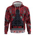 Aotearoa Iwi Te ati Awa Hoodie Maori Wharenui House Tribal Pattern