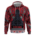 Aotearoa Iwi Te ati Awa Hoodie Maori Wharenui House Tribal Pattern