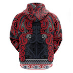 Aotearoa Iwi Te ati Awa Hoodie Maori Wharenui House Tribal Pattern