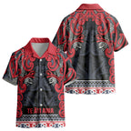 Aotearoa Iwi Te ati Awa Kid Hawaiian Shirt Maori Wharenui House Tribal Pattern