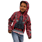 Aotearoa Iwi Te ati Awa Kid Hoodie Maori Wharenui House Tribal Pattern
