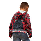 Aotearoa Iwi Te ati Awa Kid Hoodie Maori Wharenui House Tribal Pattern