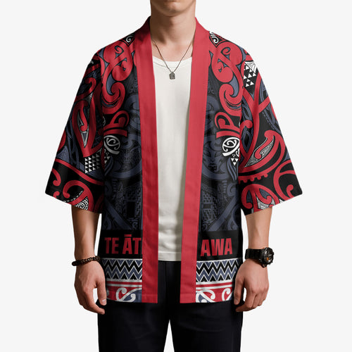 Aotearoa Iwi Te ati Awa Kimono Maori Wharenui House Tribal Pattern