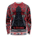 Aotearoa Iwi Te ati Awa Long Sleeve Shirt Maori Wharenui House Tribal Pattern