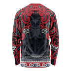 Aotearoa Iwi Te ati Awa Long Sleeve Shirt Maori Wharenui House Tribal Pattern