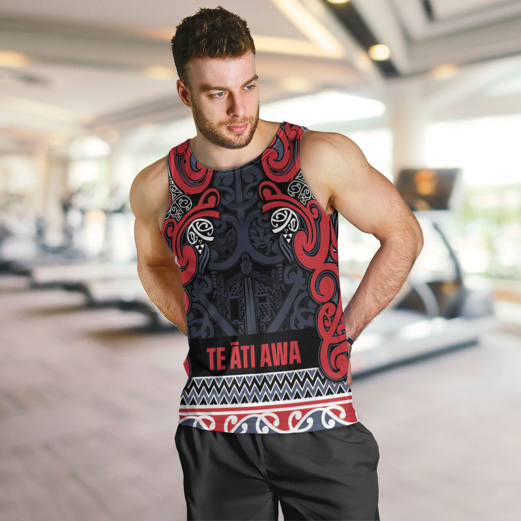 Aotearoa Iwi Te ati Awa Men Tank Top Maori Wharenui House Tribal Pattern