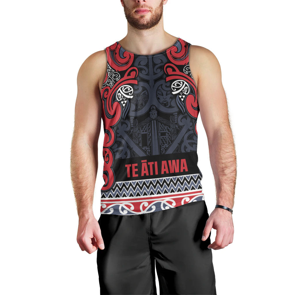 Aotearoa Iwi Te ati Awa Men Tank Top Maori Wharenui House Tribal Pattern