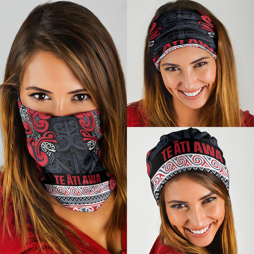 Aotearoa Iwi Te ati Awa Neck Gaiter Maori Wharenui House Tribal Pattern