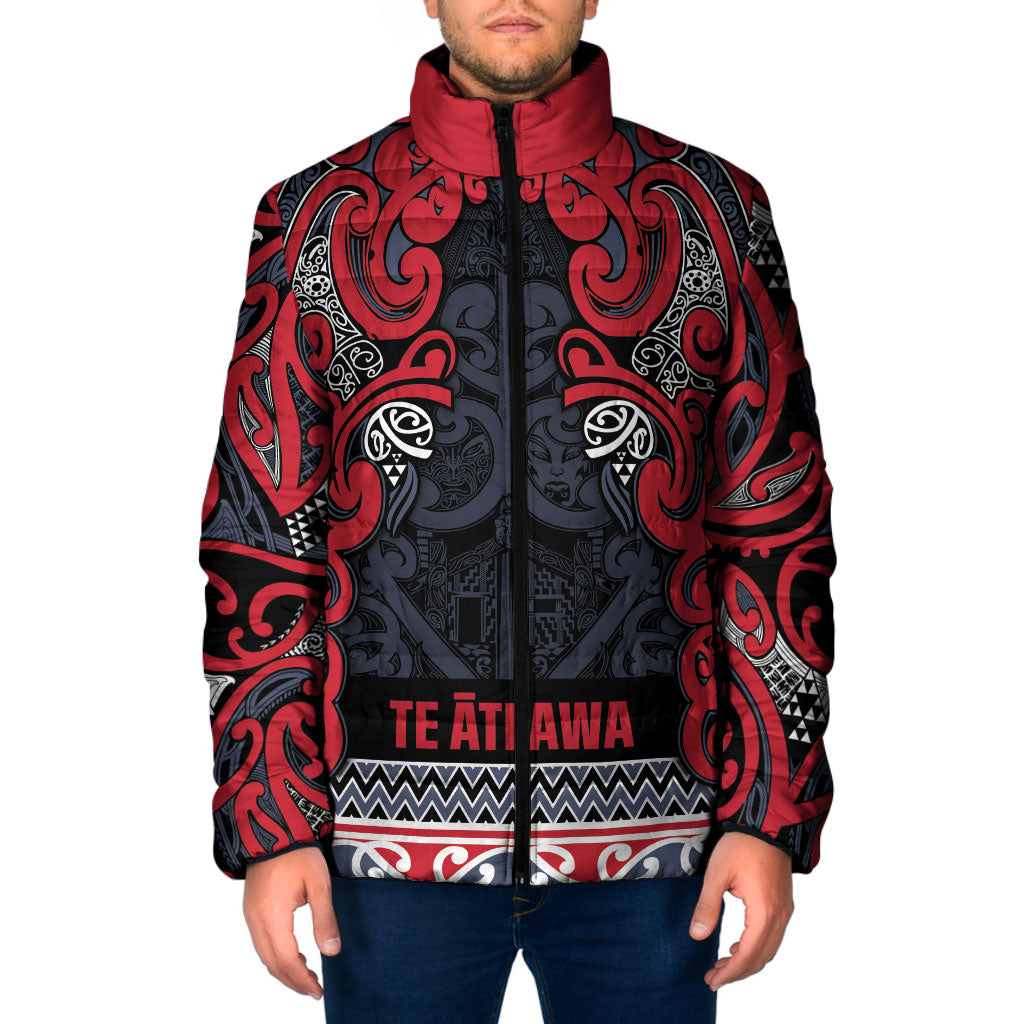 Aotearoa Iwi Te ati Awa Padded Jacket Maori Wharenui House Tribal Pattern