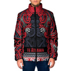Aotearoa Iwi Te ati Awa Padded Jacket Maori Wharenui House Tribal Pattern