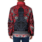 Aotearoa Iwi Te ati Awa Padded Jacket Maori Wharenui House Tribal Pattern