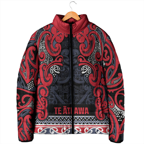 Aotearoa Iwi Te ati Awa Padded Jacket Maori Wharenui House Tribal Pattern