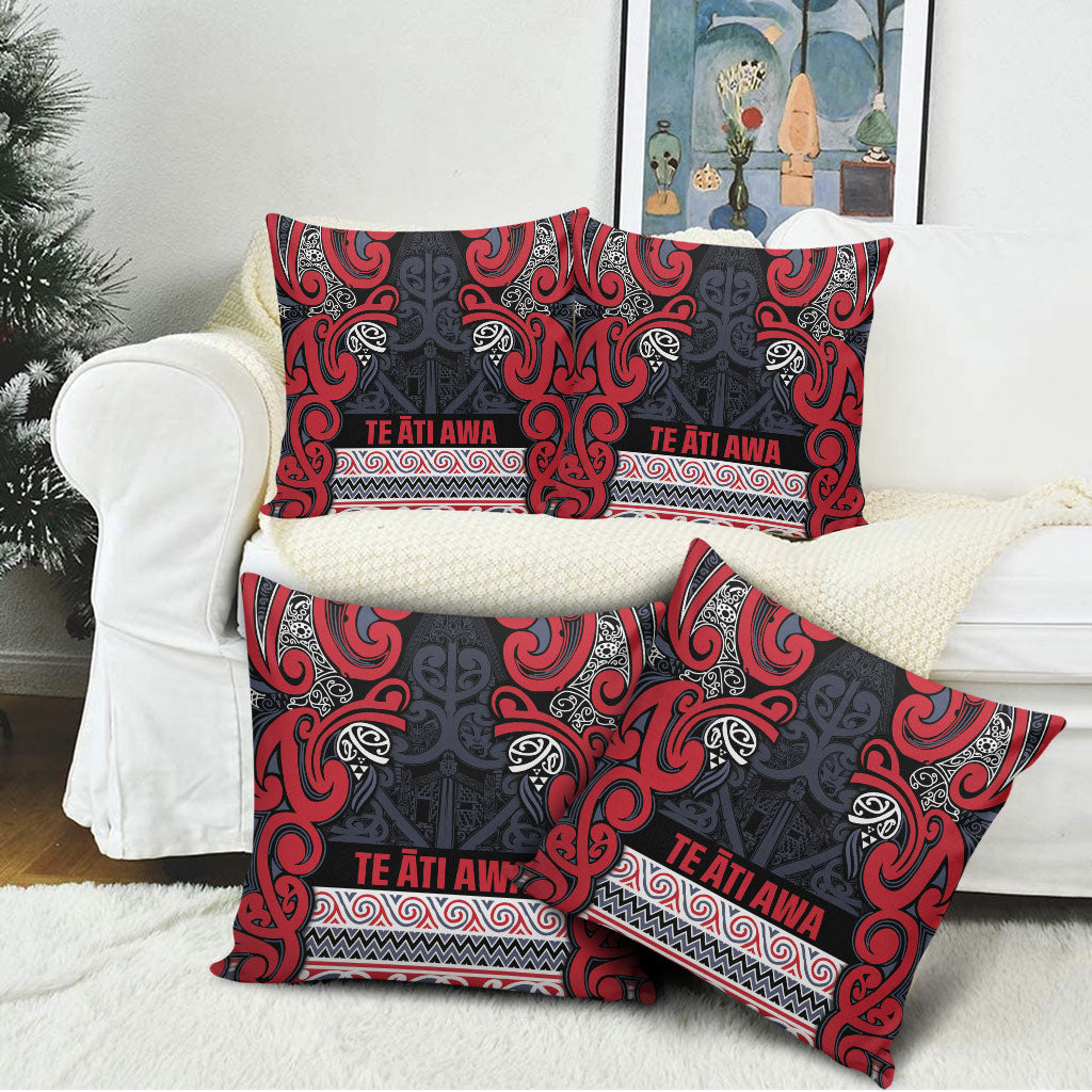 Aotearoa Iwi Te ati Awa Pillow Cover Maori Wharenui House Tribal Pattern