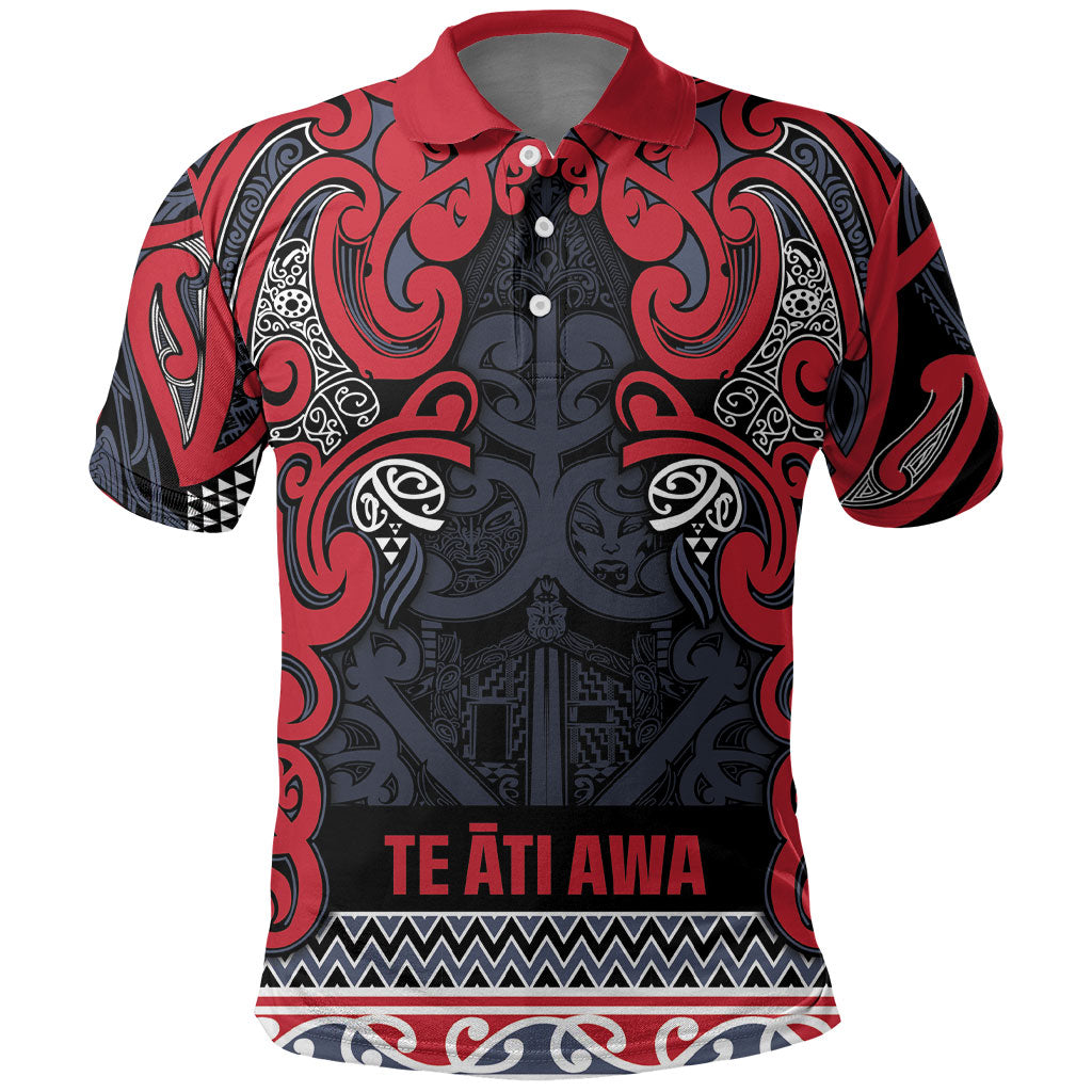 Aotearoa Iwi Te ati Awa Polo Shirt Maori Wharenui House Tribal Pattern