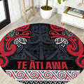 Aotearoa Iwi Te ati Awa Round Carpet Maori Wharenui House Tribal Pattern