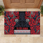 Aotearoa Iwi Te ati Awa Rubber Doormat Maori Wharenui House Tribal Pattern