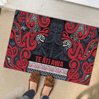 Aotearoa Iwi Te ati Awa Rubber Doormat Maori Wharenui House Tribal Pattern