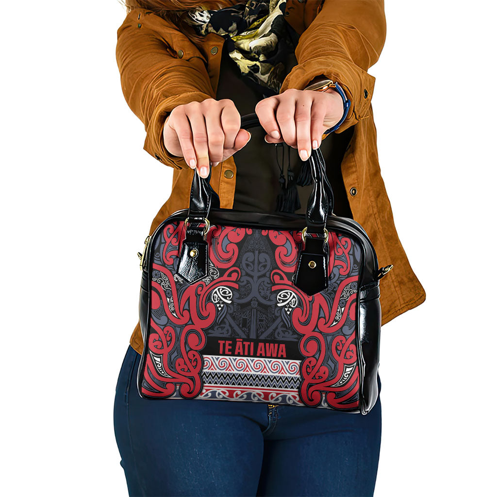 Aotearoa Iwi Te ati Awa Shoulder Handbag Maori Wharenui House Tribal Pattern